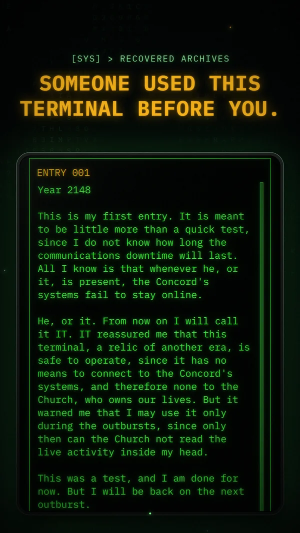 Terminal: Stolen Light: someone used this terminal before you